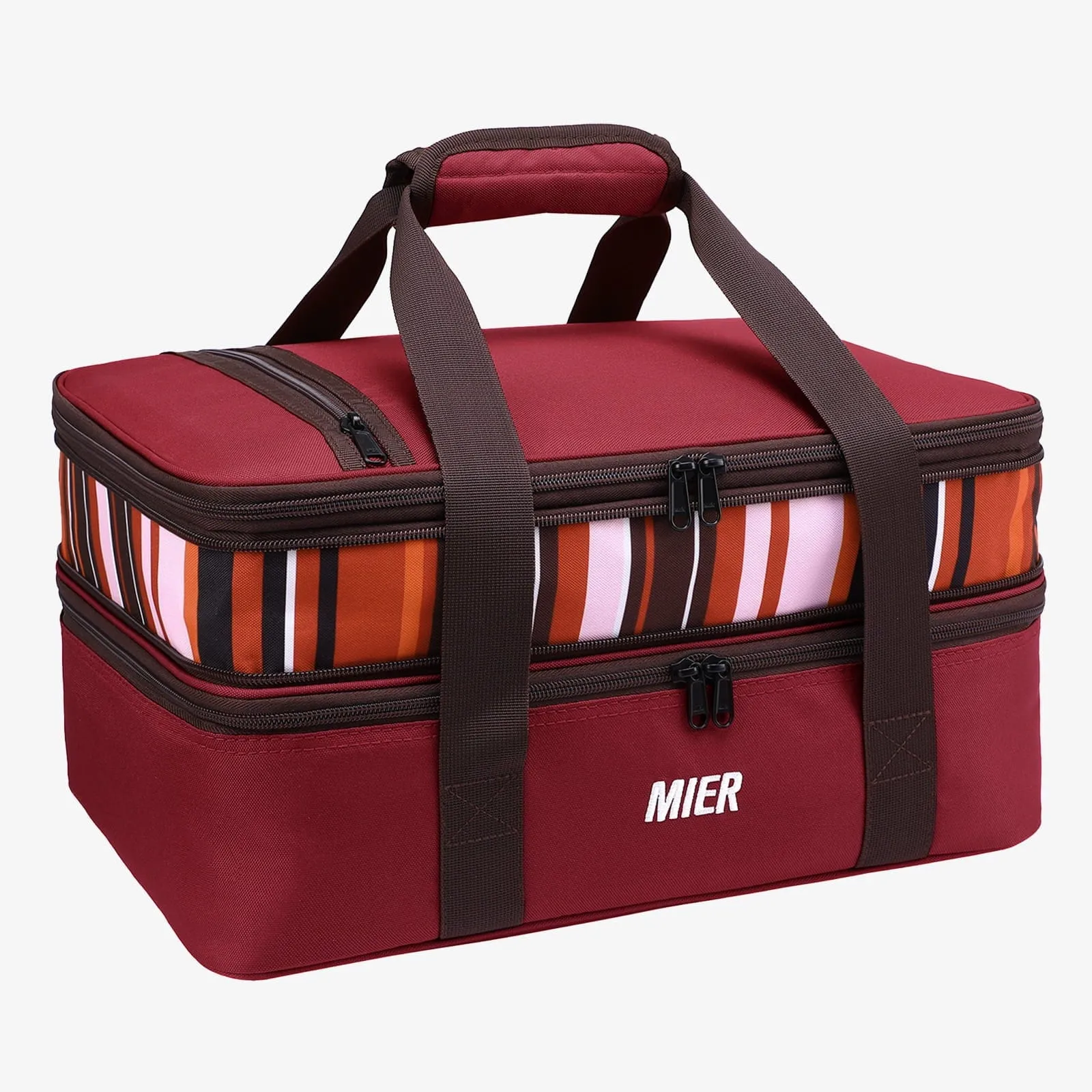 Insulated Double Casserole Carrier Bag Thermal Lunch Tote