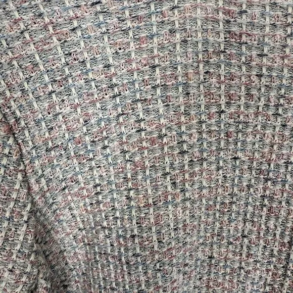 J Jill NWT Pink   Grey Tweed Cardigan Sweater Jacket SIZE S