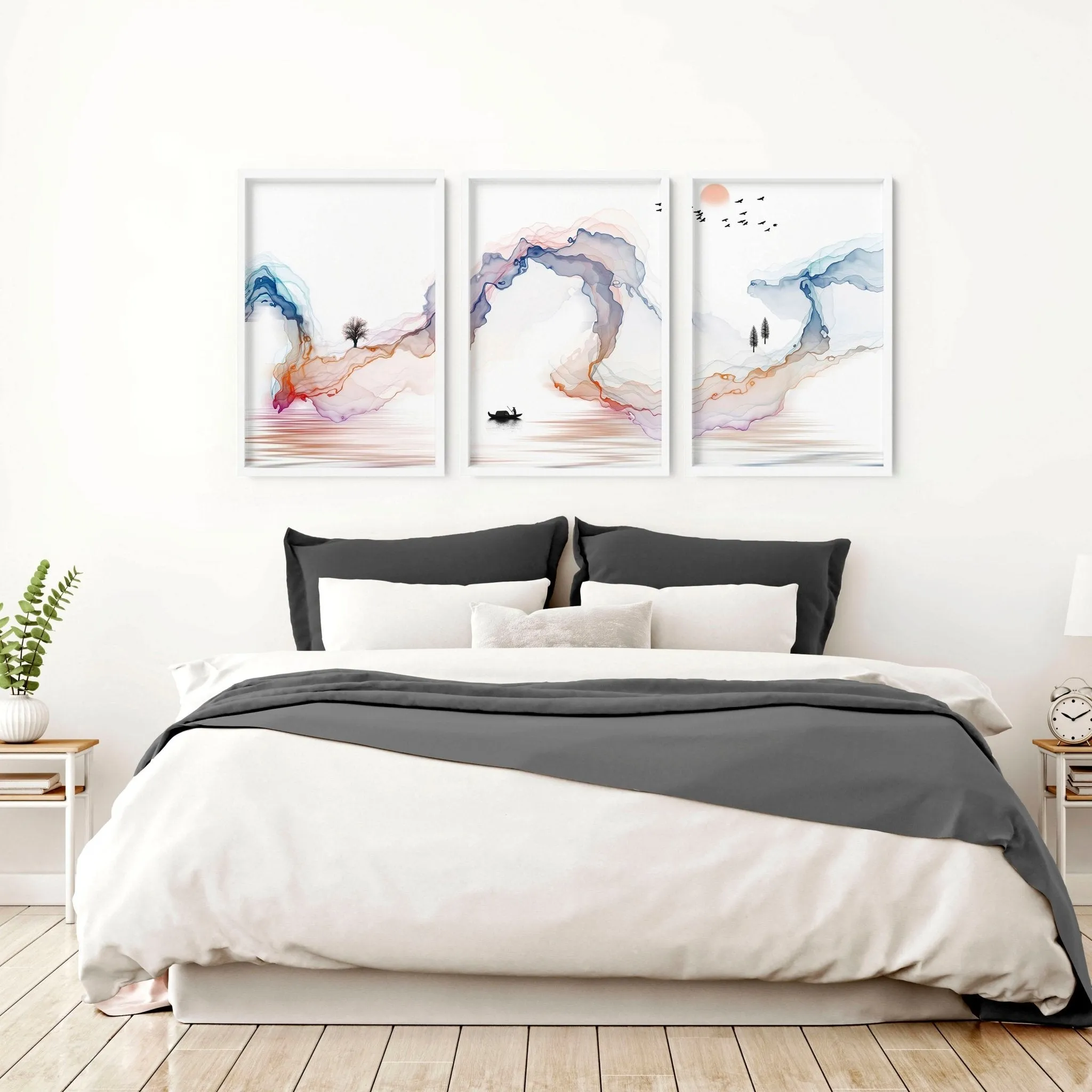 Japan gallery wall art | set of 3 wall art for bedrooms