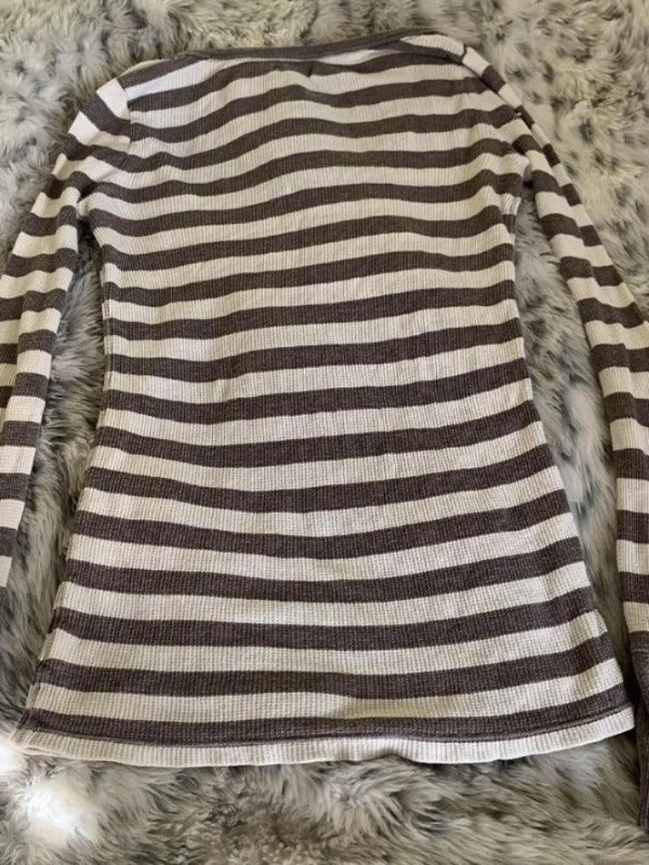 JazzHer Street Stripe Long Sleeves Tee