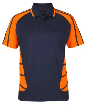 JB's STREET SPIDER POLO W/ REFLECTIVE STRIPE LIME/NAVY