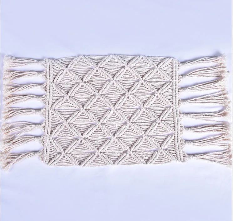 Kate Boho Hand-Woven Hemp Blanket for Photography