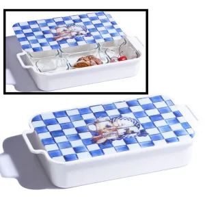 KHV-161(674) GLASS & MELAMINE TRAY WITH COVER  &6 GLASS COMPARTMENT ( TEAPOT)