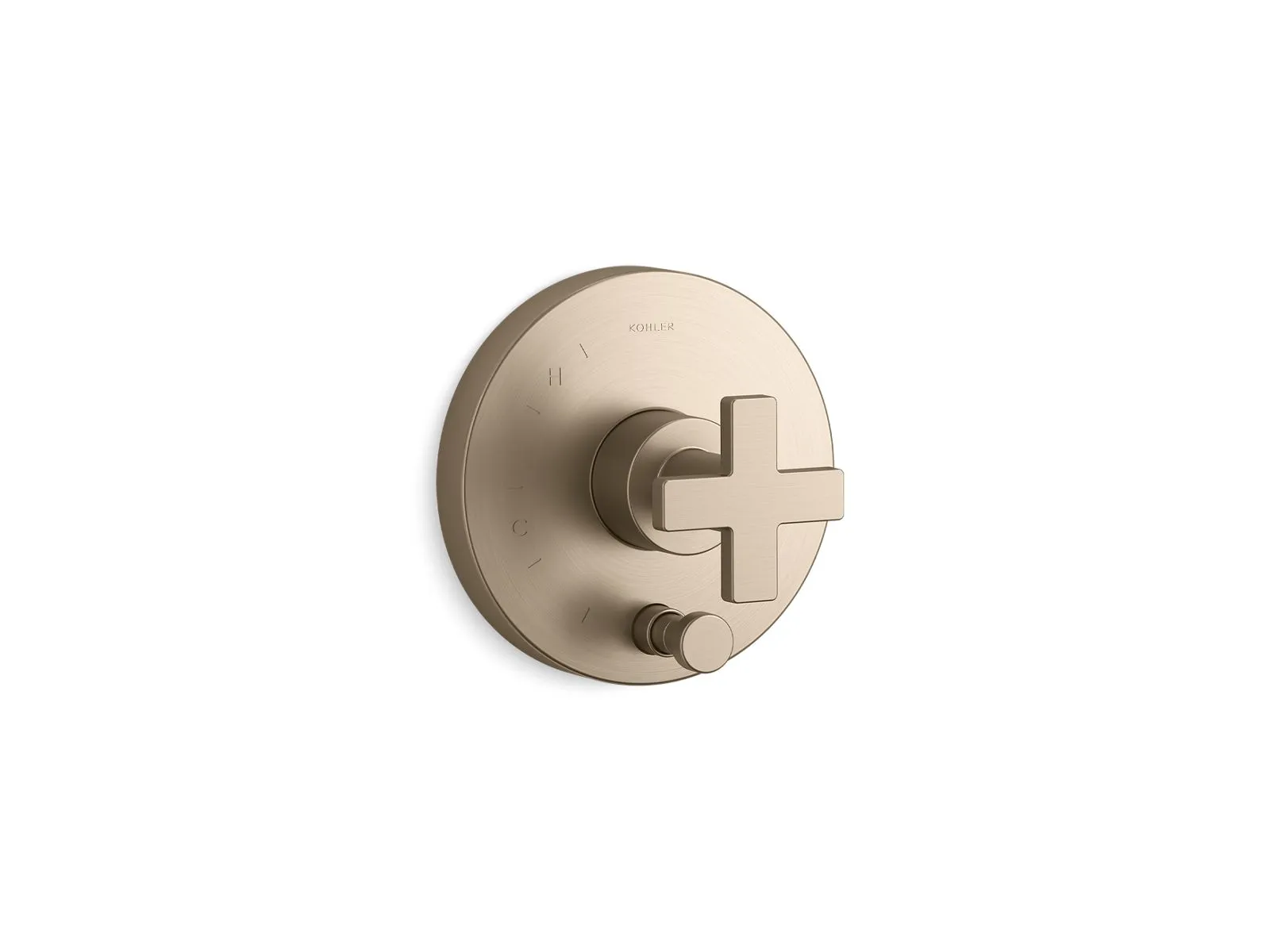 KOHLER K-T73117-3 Composed Rite-Temp valve trim with push-button diverter and cross handle