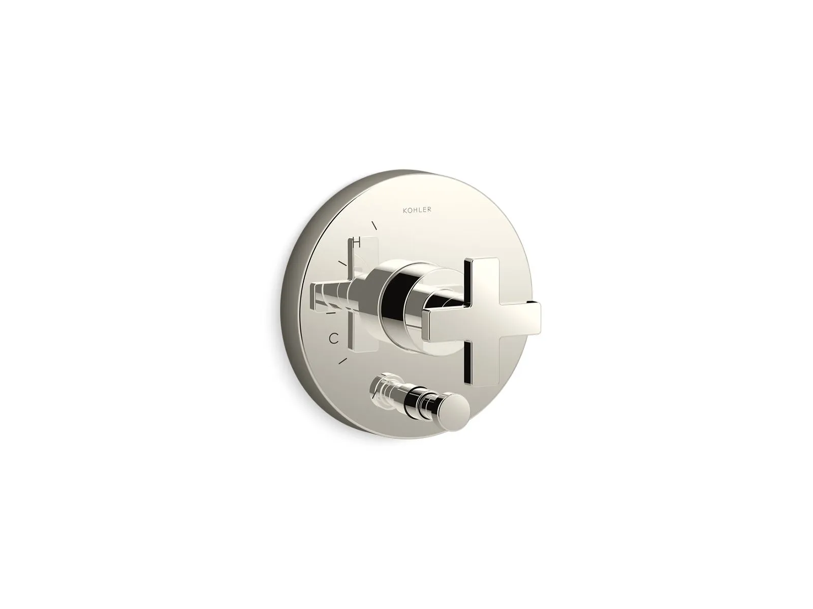 KOHLER K-T73117-3 Composed Rite-Temp valve trim with push-button diverter and cross handle