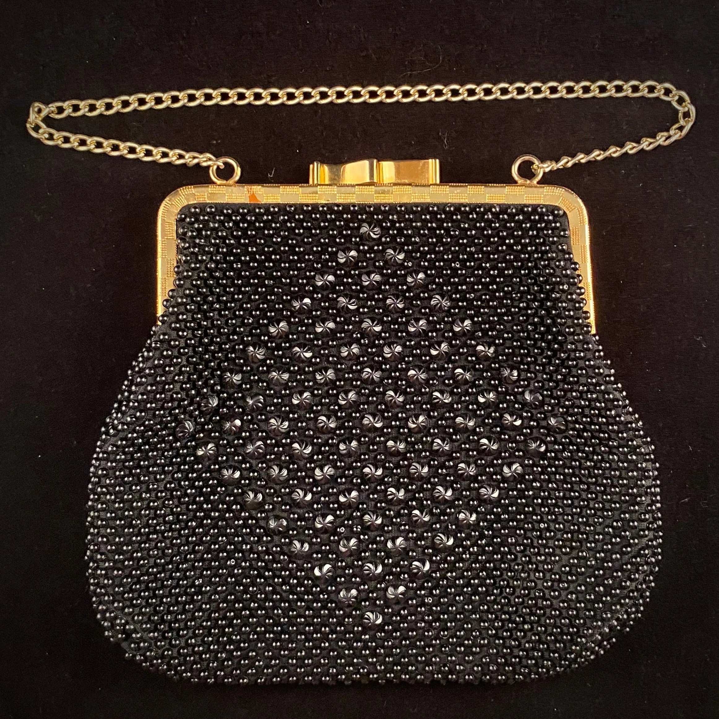 Late 60s/ Early 70s Black Beaded Purse