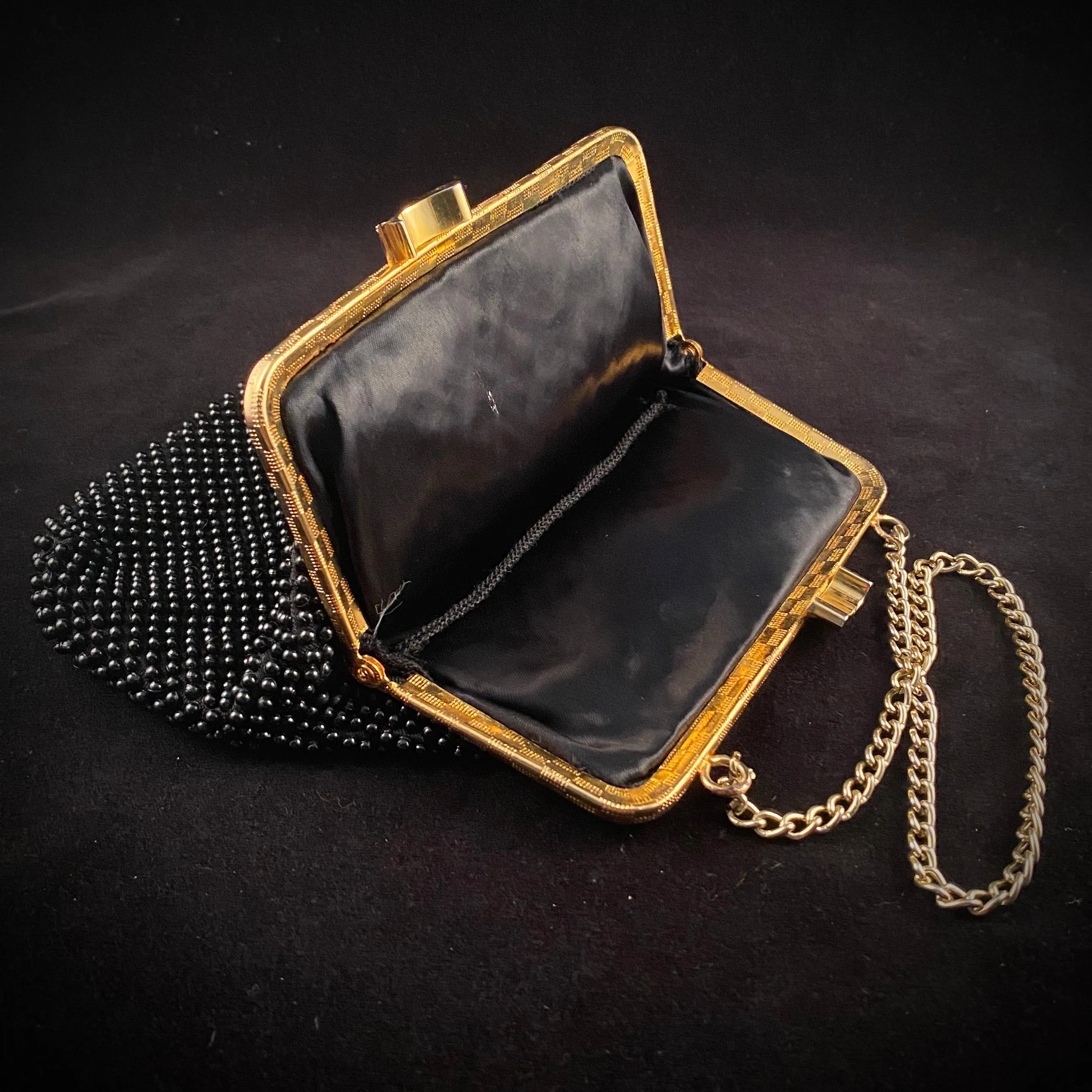 Late 60s/ Early 70s Black Beaded Purse