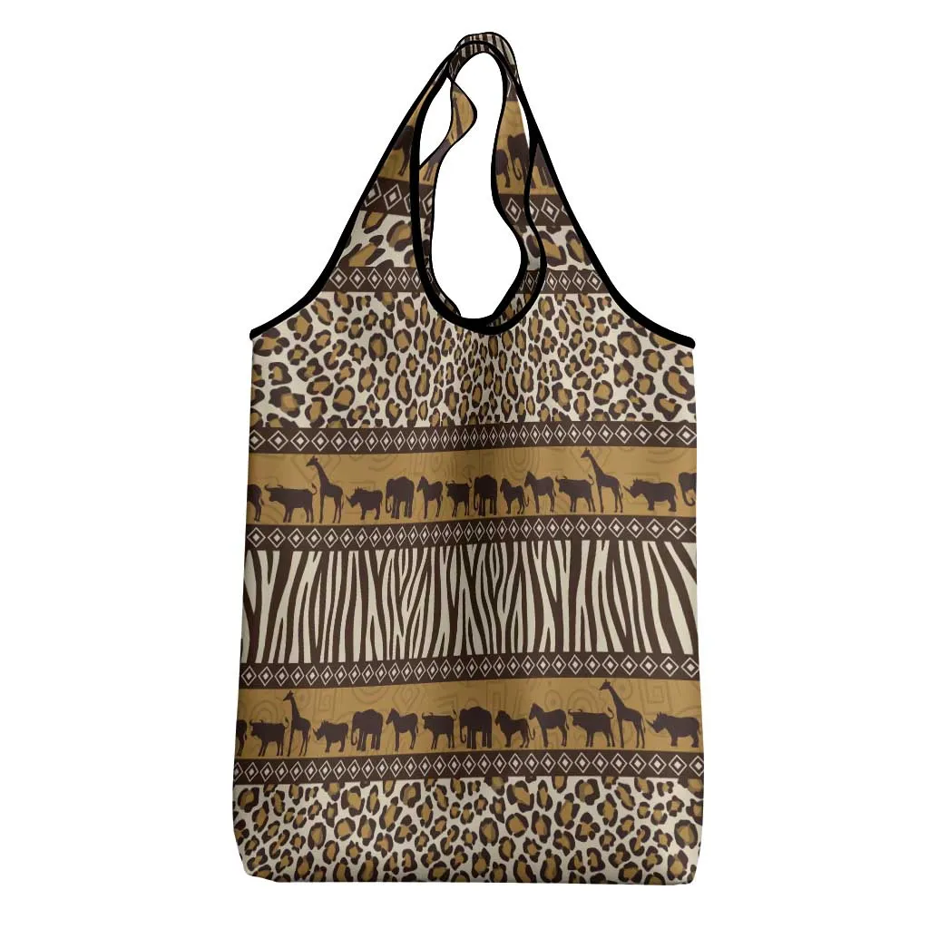 Leopards and Zebra Skins Grocery Bag Mix African Pattern LT15
