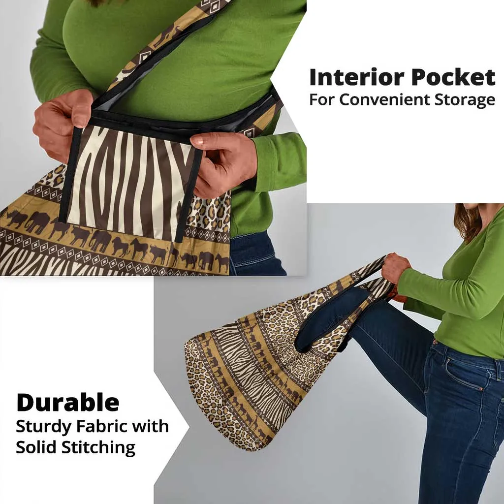 Leopards and Zebra Skins Grocery Bag Mix African Pattern LT15