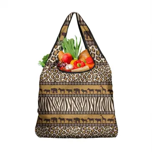 Leopards and Zebra Skins Grocery Bag Mix African Pattern LT15