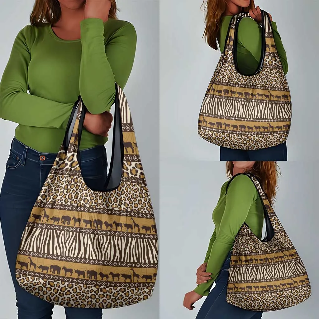 Leopards and Zebra Skins Grocery Bag Mix African Pattern LT15