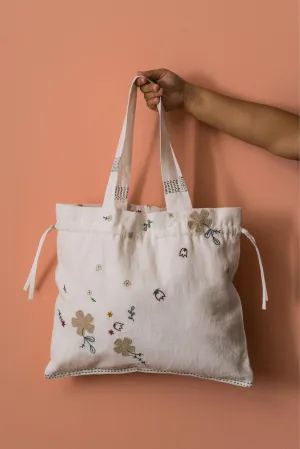 Linen Poetry Drawstrings Bags