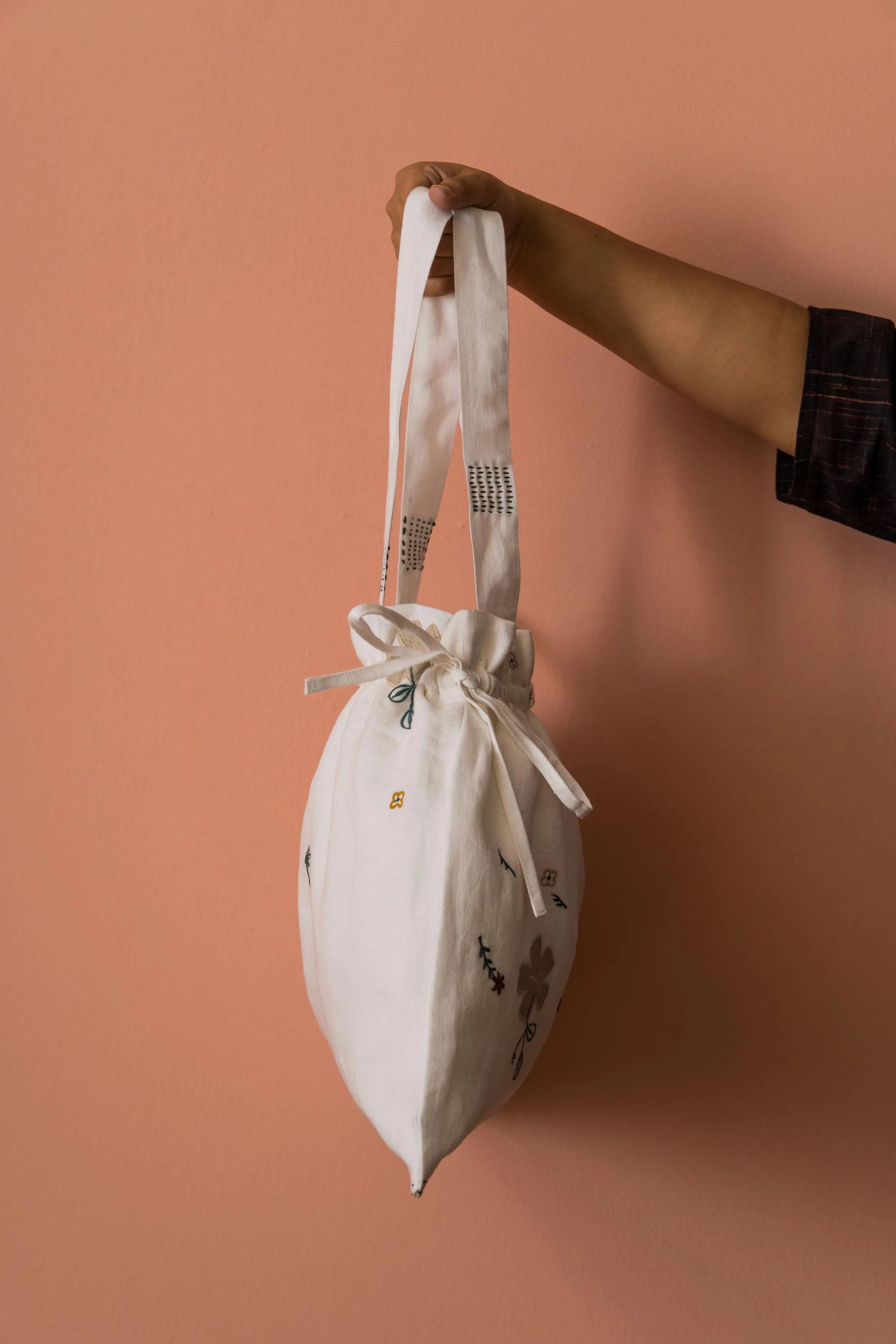 Linen Poetry Drawstrings Bags