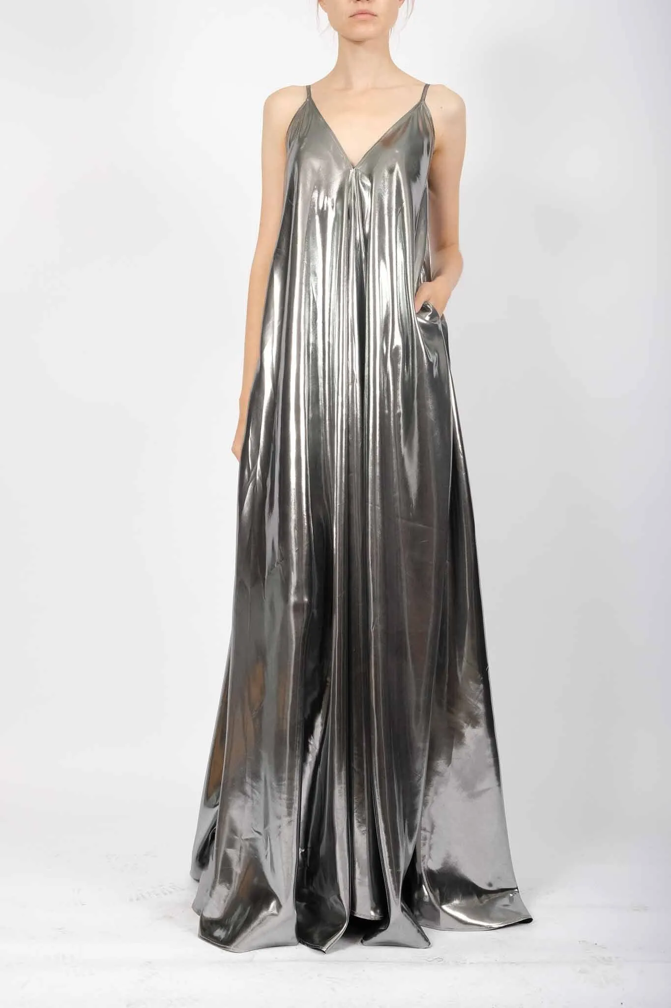 Liquid Metal Maxi Dress