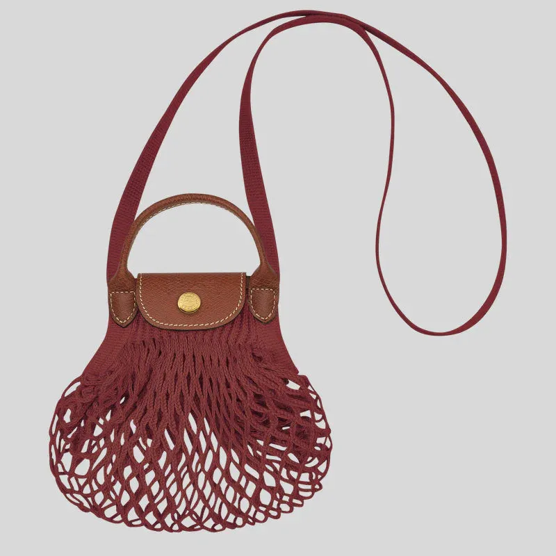 LONGCHAMP Le Pliage Filet XS Mesh Bag Mahogany RB-10139HVH