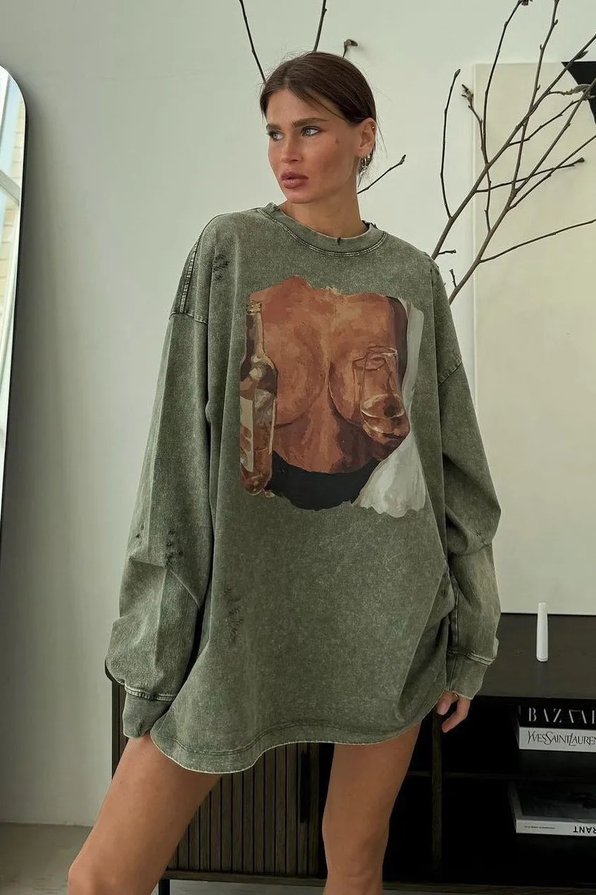 Loose Long-sleeved Pullover Sweatshirt