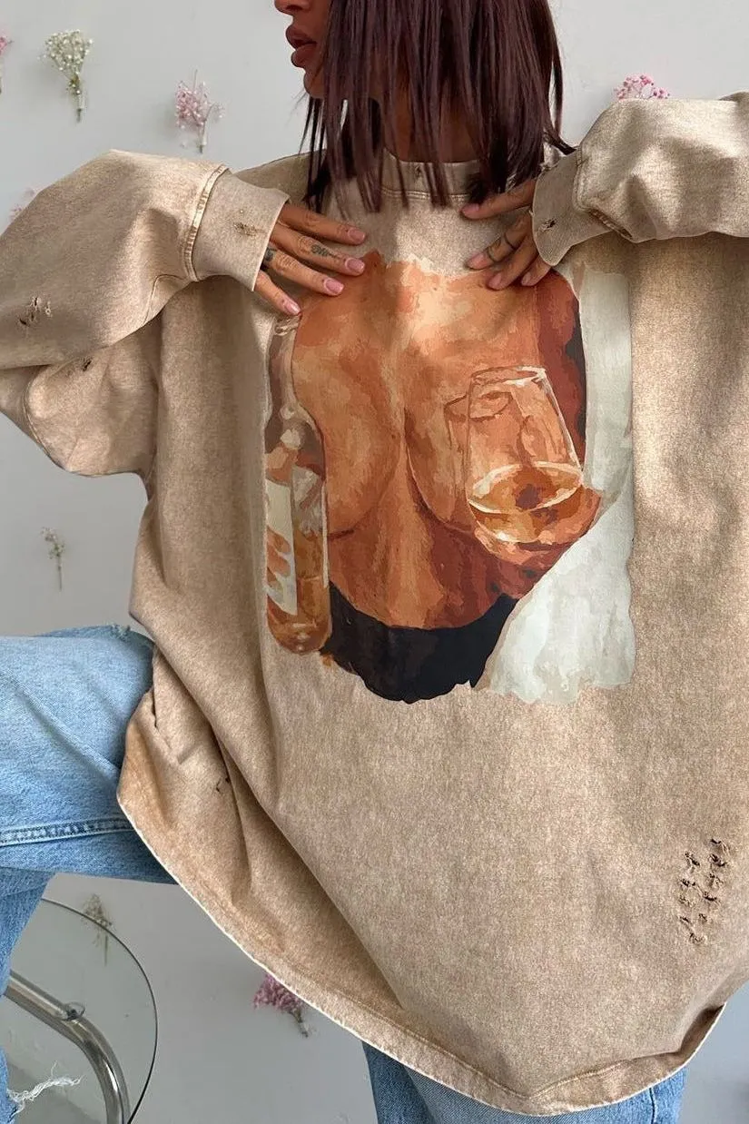 Loose Long-sleeved Pullover Sweatshirt
