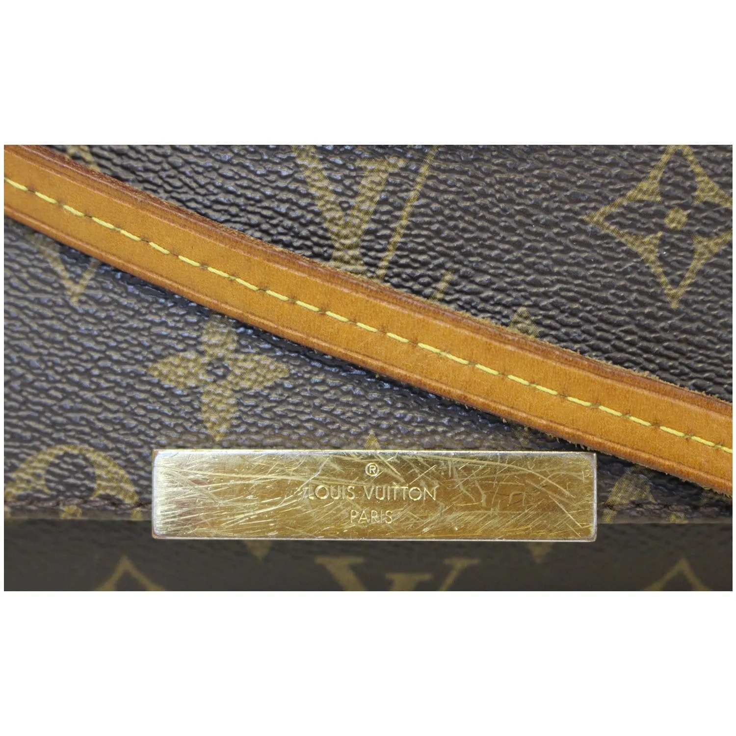 LOUIS VUITTON Favorite PM Monogram Canvas Crossbody Bag Brown