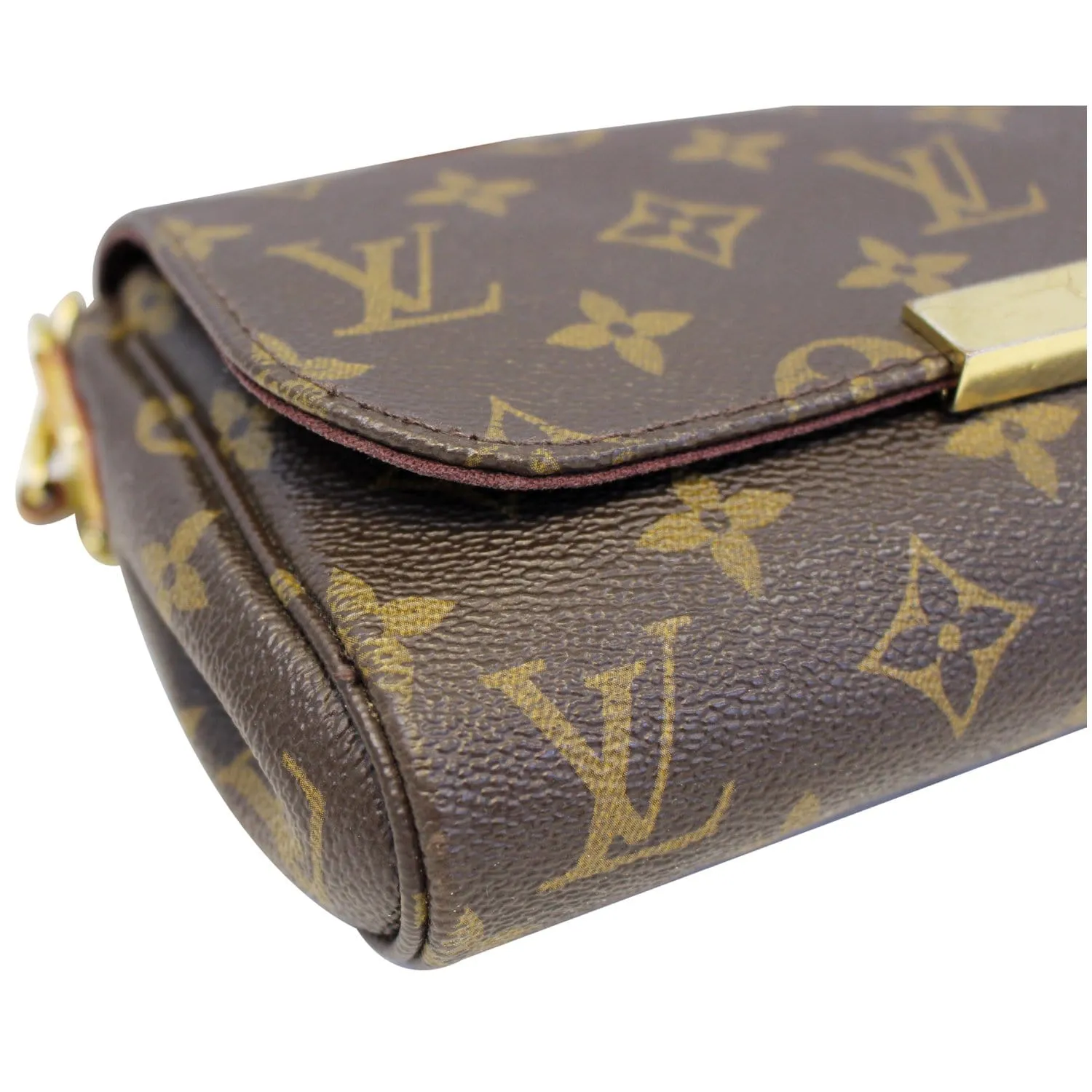 LOUIS VUITTON Favorite PM Monogram Canvas Crossbody Bag Brown