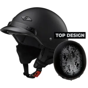 LS2 Helmets Bagger Hard Luck Motorcycle Half Helmet