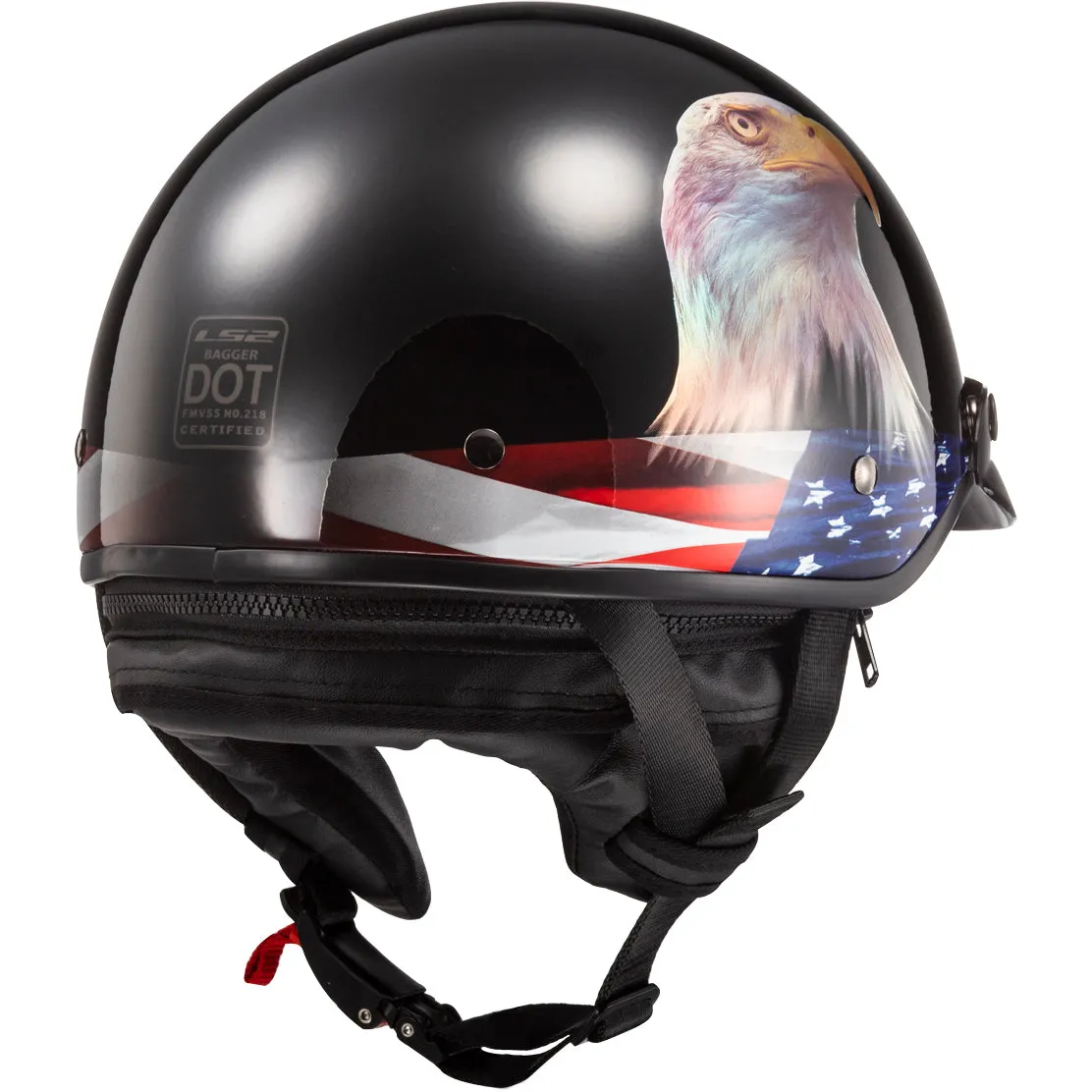 LS2 Helmets Bagger Murica Motorcycle Half Helmet