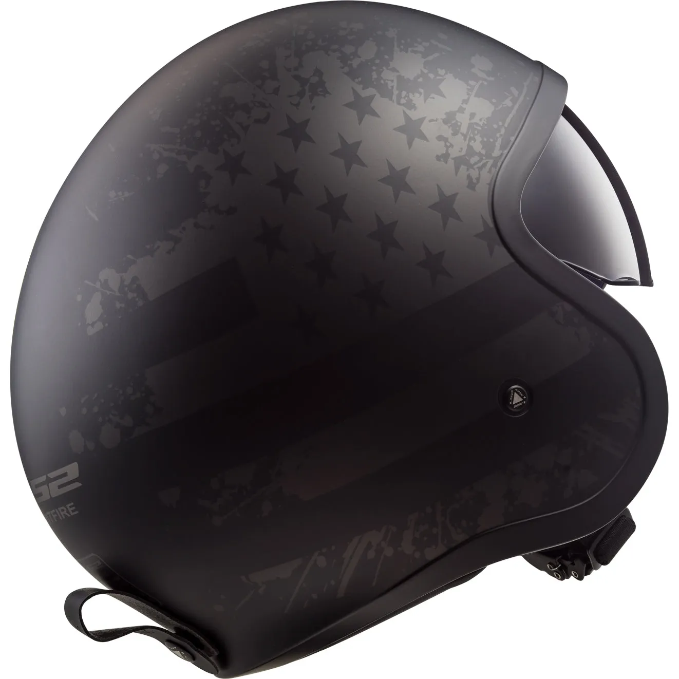 LS2 Helmets Spitfire Black Flag Motorcycle Open Face & 3/4 Helmet