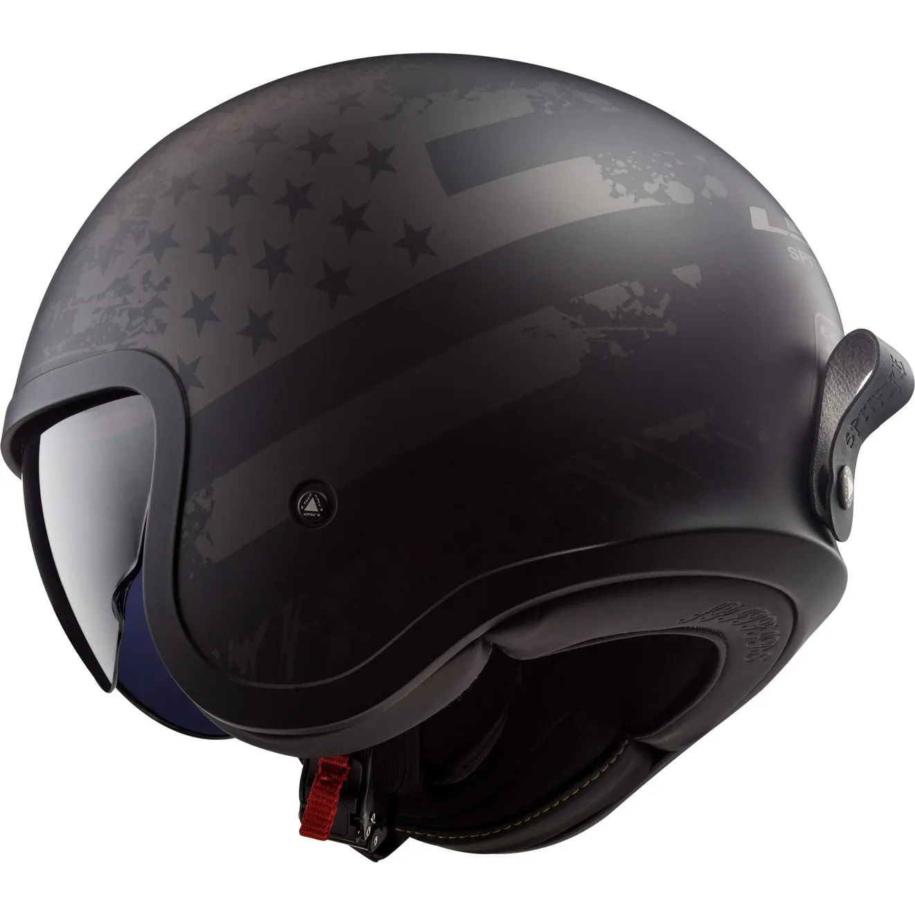LS2 Helmets Spitfire Black Flag Motorcycle Open Face & 3/4 Helmet