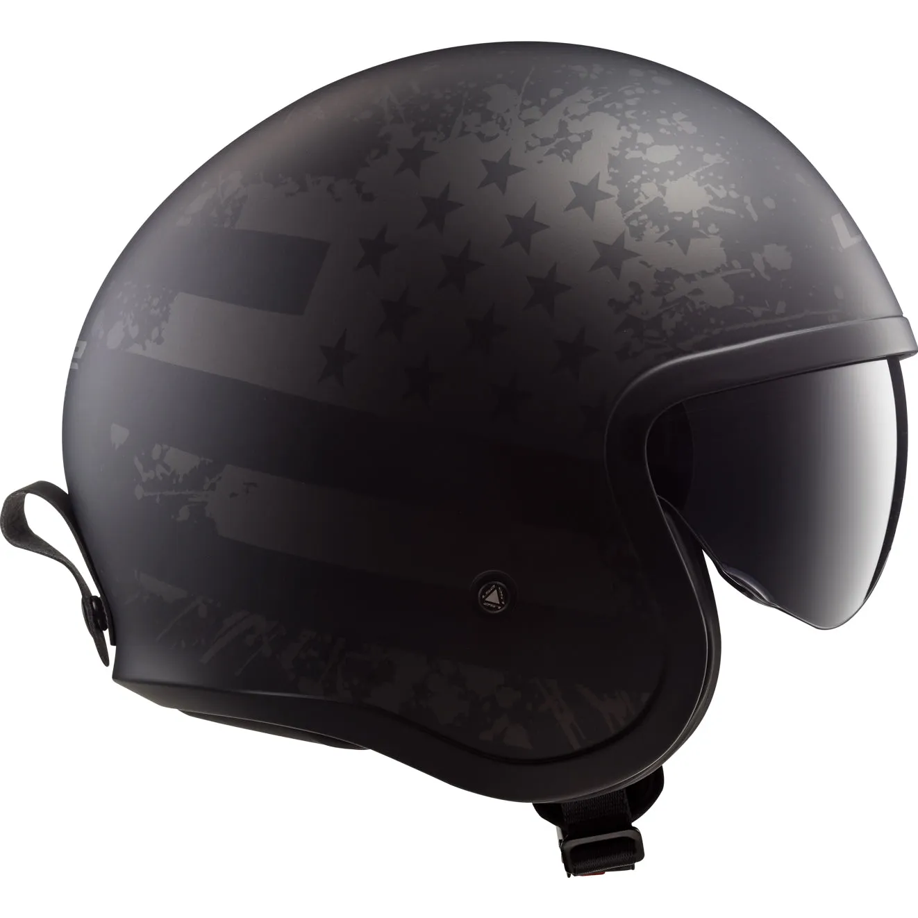 LS2 Helmets Spitfire Black Flag Motorcycle Open Face & 3/4 Helmet