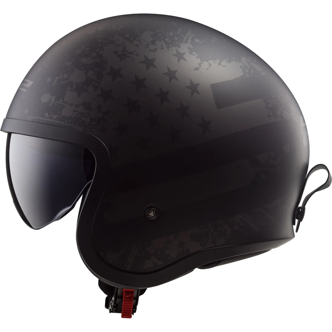 LS2 Helmets Spitfire Black Flag Motorcycle Open Face & 3/4 Helmet