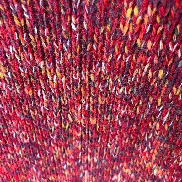 Lucky Brand Sweater Womens Size Small Red Marled Longline Open Cardigan Duster