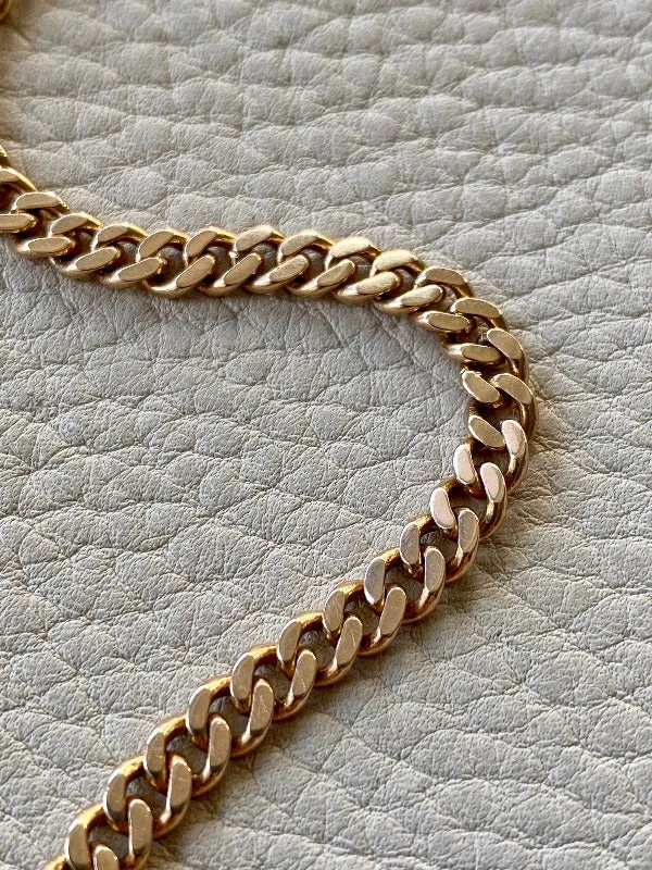 Luxe 1962 Swedish vintage curb link bracelet - 18k solid gold chain bracelet - 14.2g