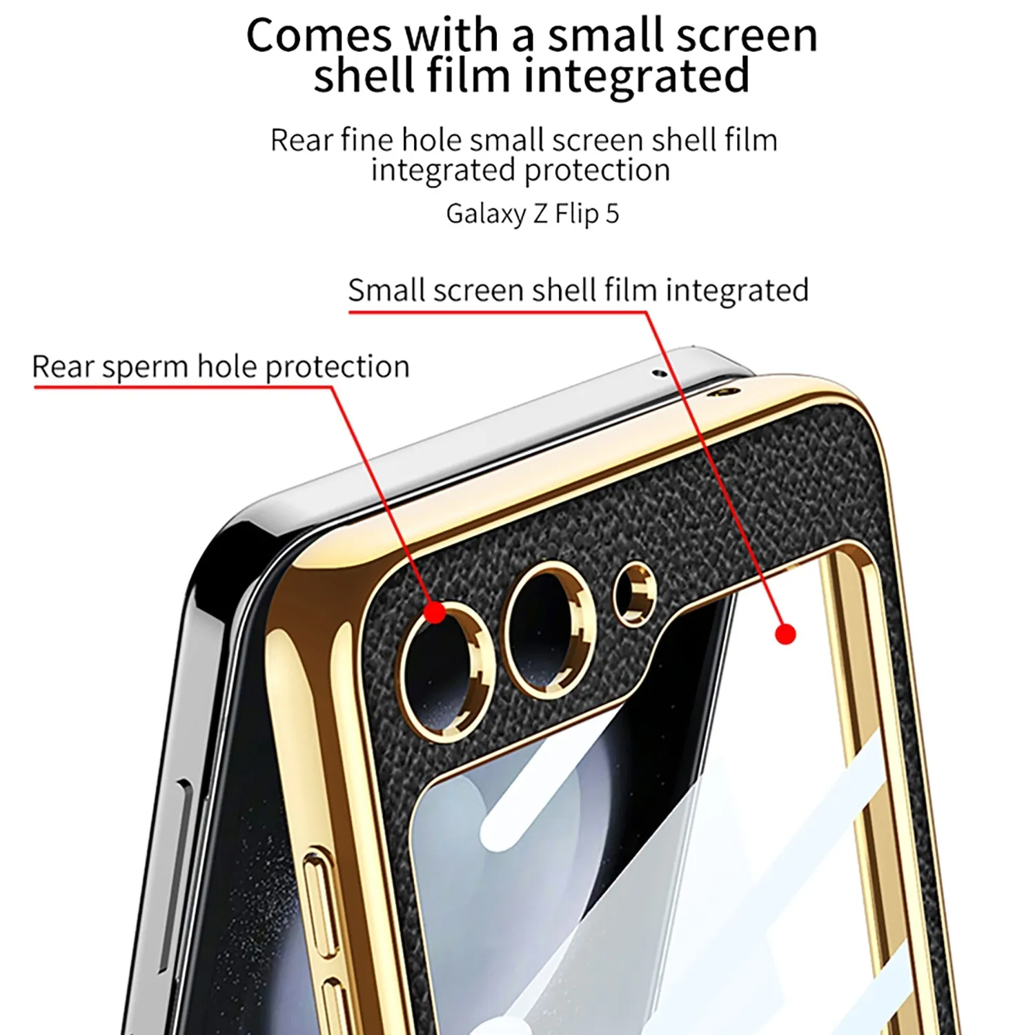 Luxury Leather Samsung Z Filp5 Phone Case With Crossbody Rope