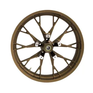 Marlin Precision Cast 3D 21x3.5 Front Wheel - Bronze- For '08-'23 Bagger With ABS & Dual Disc