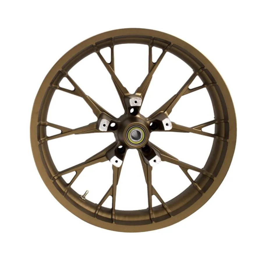 Marlin Precision Cast 3D 21x3.5 Front Wheel - Bronze- For '08-'23 Bagger With ABS & Dual Disc