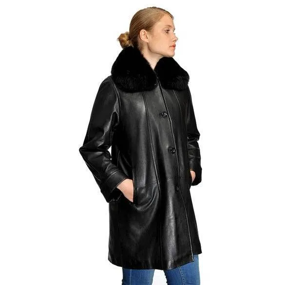 Mason & Cooper Lara Lamb with Fox Collar Coat