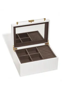 Medium Jewelry Box Bbs White 11 X 7.5 X Medium Antique Brass Jewelry Box in White Lacquer