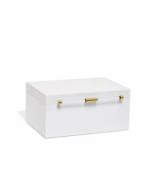 Medium Jewelry Box Bbs White 11 X 7.5 X Medium Antique Brass Jewelry Box in White Lacquer
