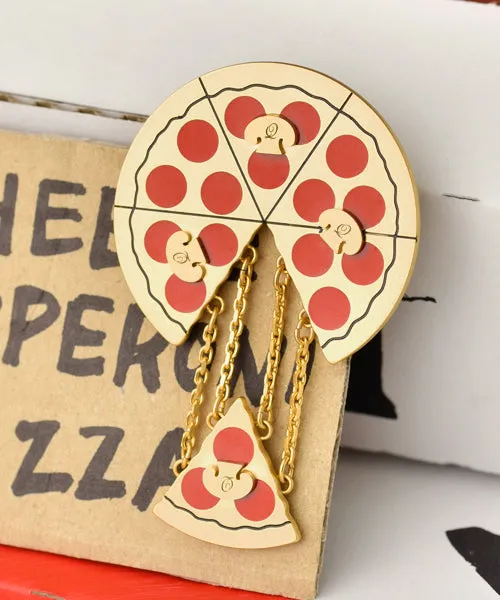 Melted Cheese Pepperoni Pizza Brooch【Japan Jewelry】