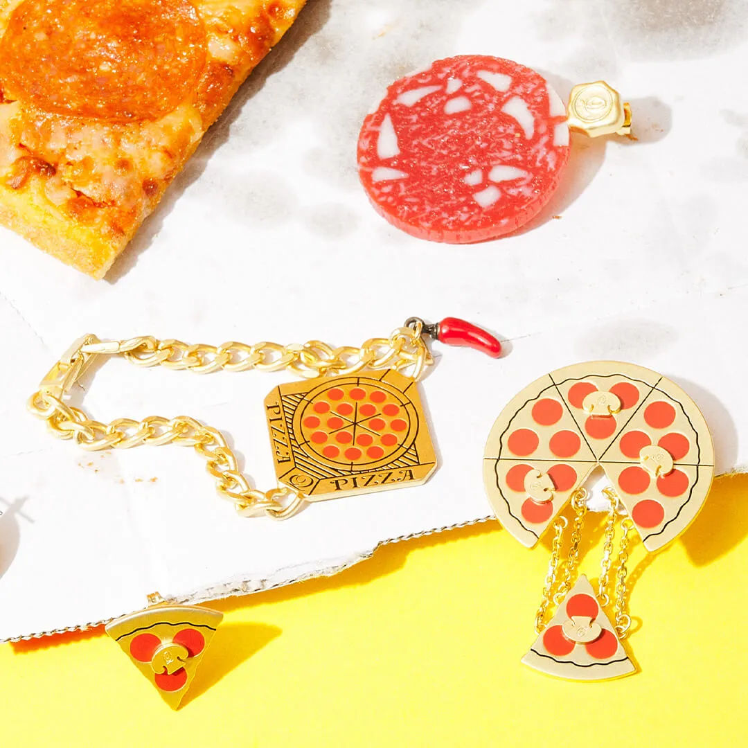 Melted Cheese Pepperoni Pizza Brooch【Japan Jewelry】