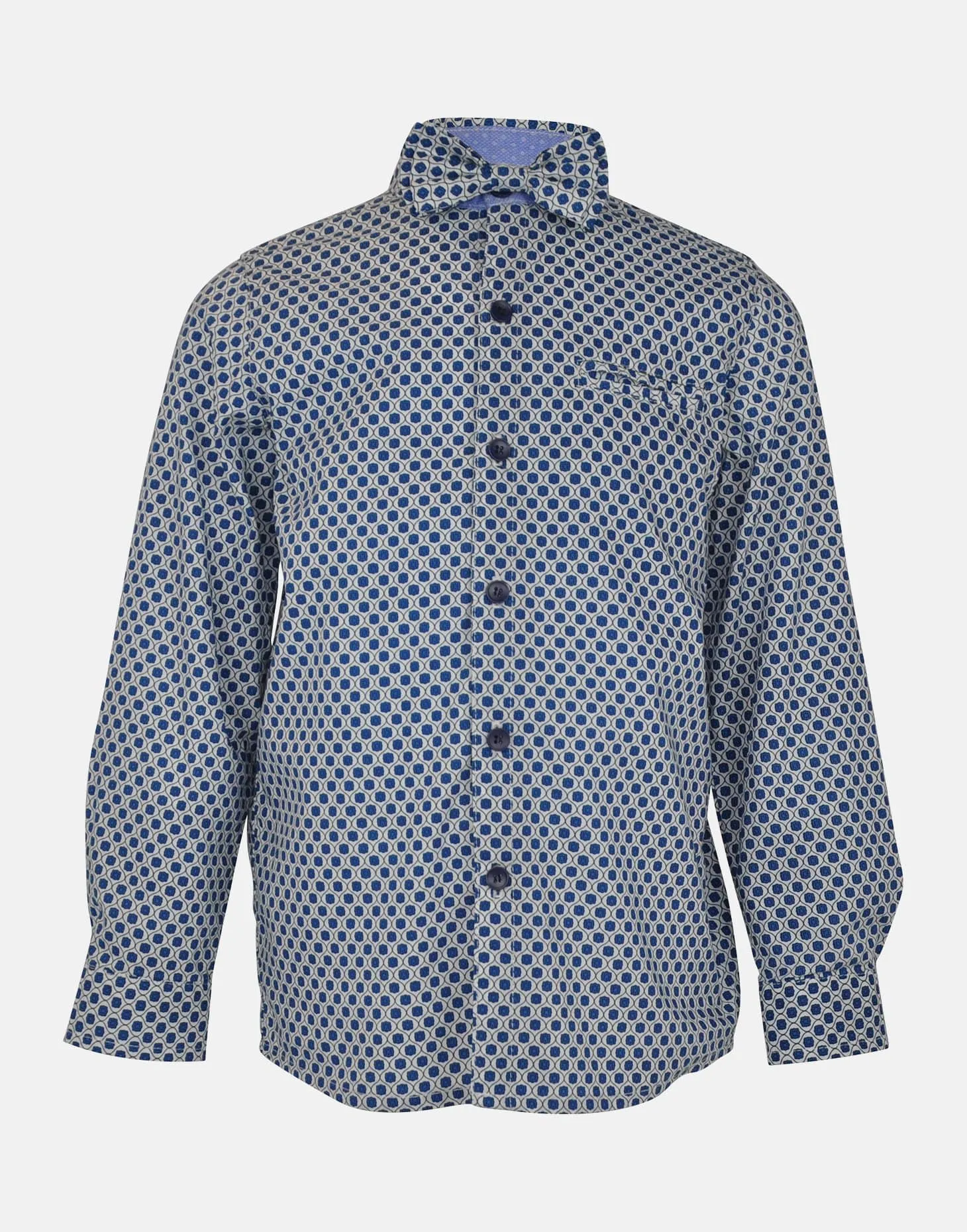 Michael : Blue floral shirt & bowtie