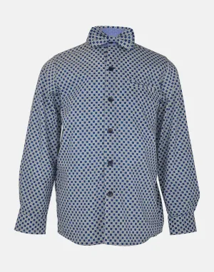 Michael : Blue floral shirt & bowtie