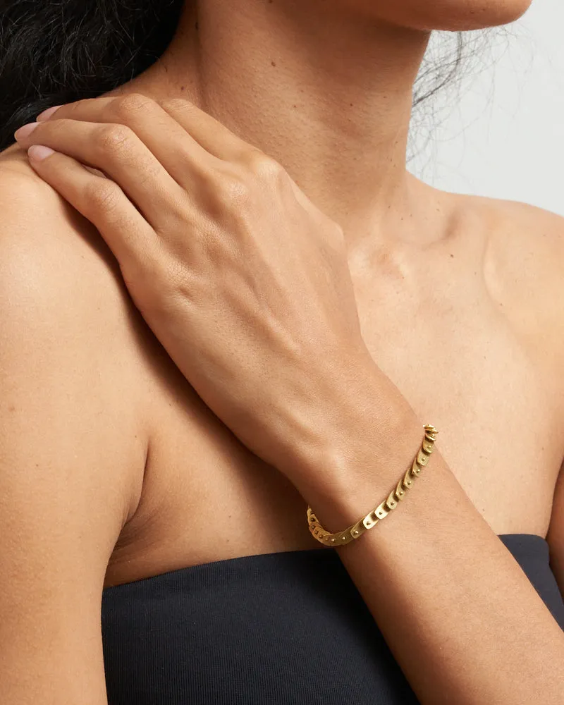 Mini Escamas Bracelet, 19k Gold