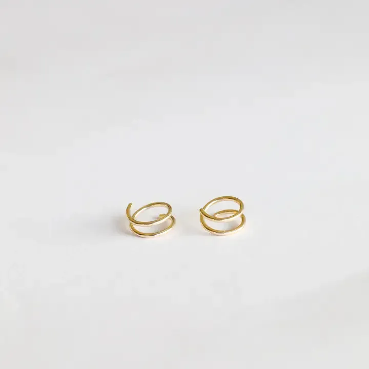 Minimalist Spiral - Gold Earrings