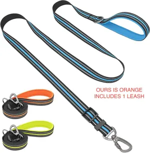 New AziviPET Dog Leash for Large Dogs, Reflective Dog Leash, Adjustable Nylon Dog Leash, Padded Handle Nylon Dogs Leashes for Walking, Strong Durable Leash for Large Medium and Small Dogs, ORANGE