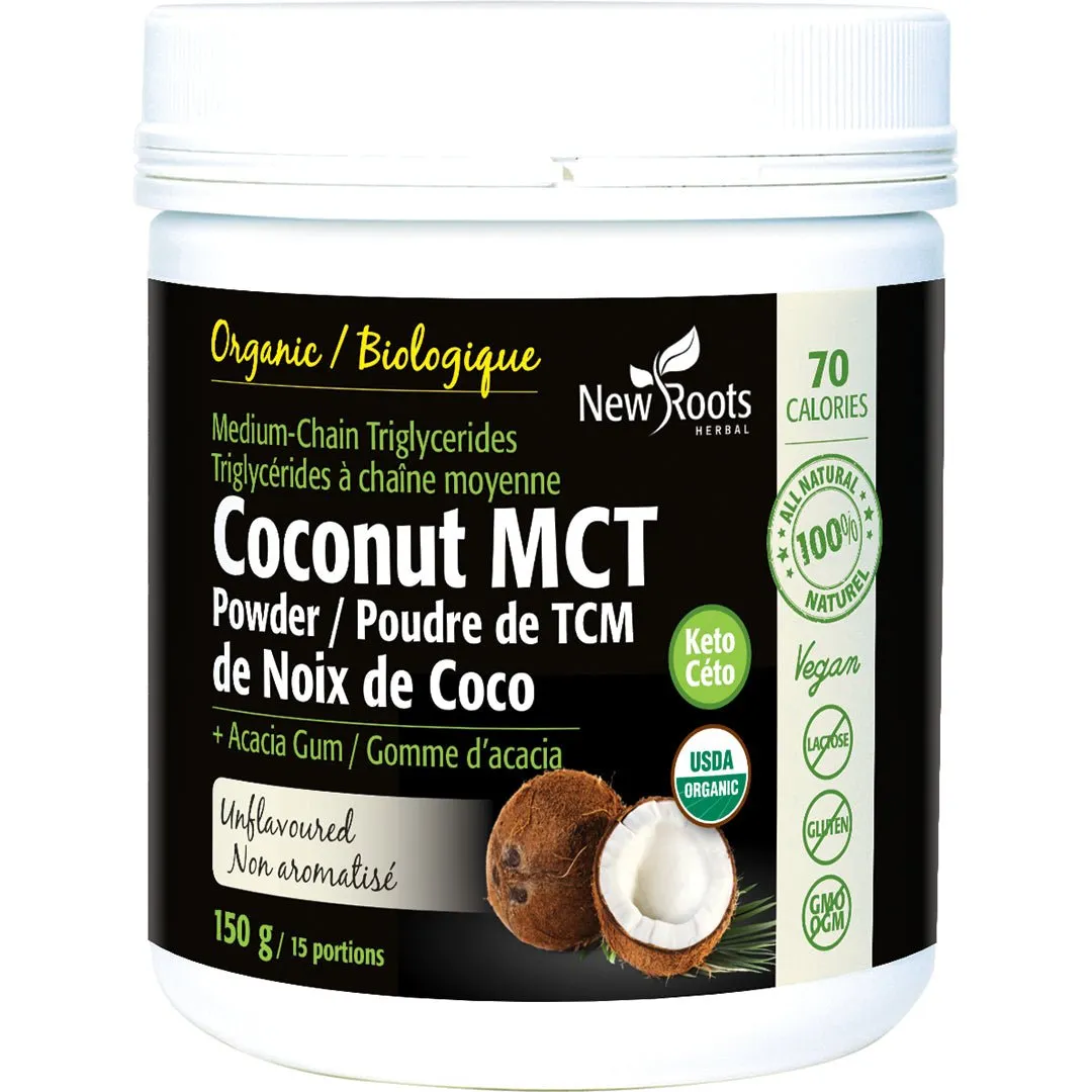 New Roots Organic Coconut MCT Powder, 150 Grams