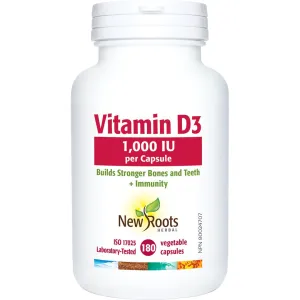 New Roots Vitamin D3 1,000 IU 180 Capsules