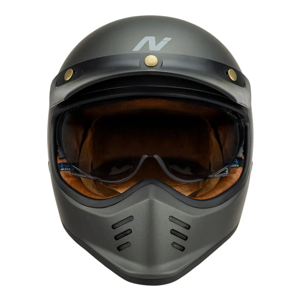 NITRO MX502 RETRO MX SATIN GRAPHITE HELMET