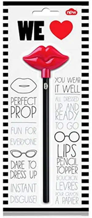 NPW-USA B & W Lips Pencil Toppers