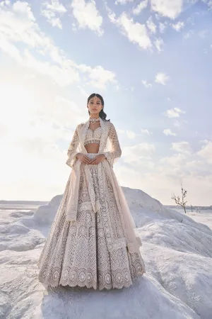 Nude Cream Dori Lehenga Set