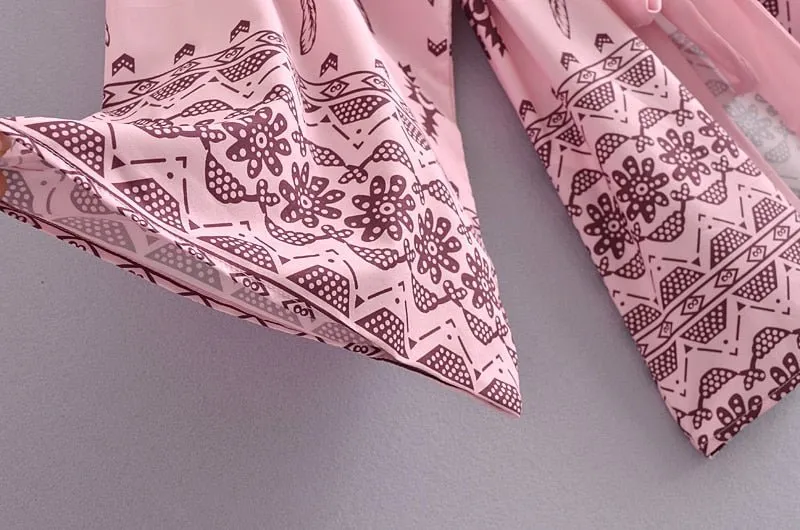 NYLA Bohemian Floral Print Kimono (Pink)